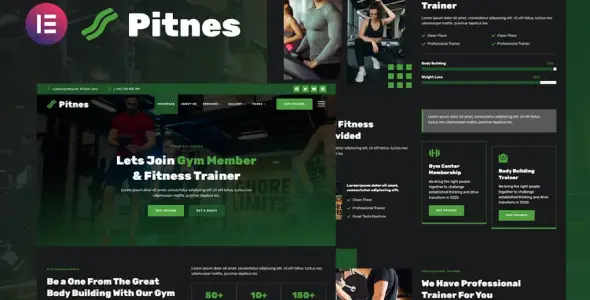 Pitnes – Gym Center & Fitness Training Elementor Template Kit